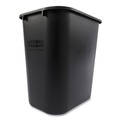 Trash Cans | Rubbermaid Commercial FG295600BLA 7-Gallon Rectangular Deskside Wastebasket - Black image number 4