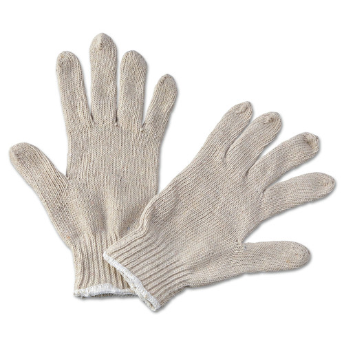 Work Gloves | Boardwalk BWK782 String Knit General Purpose Gloves - Large, Natural (12-Pair) image number 0