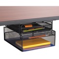 Office Jansan | Safco 3244BL Onyx 12.33 in. x 10 in. x 7.25 in. Under Desk Hanging Mesh Organizer with Drawer - Black image number 0
