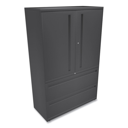  | HON H795LS.L.S Brigade 700 Series 42 in. x 18 in. x 64.25 in. Three-Shelf Enclosed Storage with Two File Drawers - Charcoal image number 0