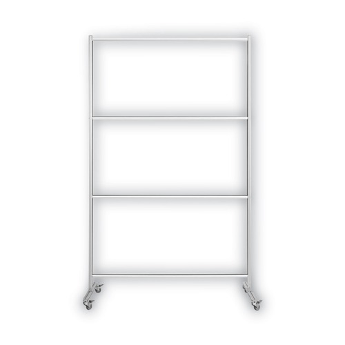 Office Furniture Accessories | MasterVision DSP123046 49 in. x 22 in. x 69 in. Protector Series Mobile Glass Panel Divider - Clear/Aluminum image number 0