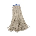 Mops | Boardwalk BWK720C 20 oz. Economical Lie-Flat Cotton Fiber Mop Head - White (12/Carton) image number 0