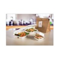 Food Service | Dart 95HT3 9.3 in. x 9.5 in. x 3 in. 3 Compartments Insulated Foam Hinged Lid Containers - White (2/Carton) image number 2