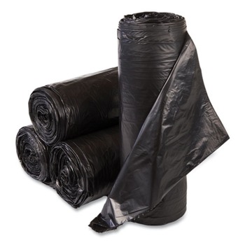 Inteplast Group 30 gal. 0.58 mil 30 in. x 36 in. Institutional Low-Density Can Liners - Black (25 Bags/Roll, 10 Rolls/Carton)