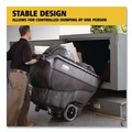 Trash Cans | Rubbermaid Commercial FG101100BLA 151 gal. 600 lbs. Capacity Plastic Structural Foam Tilt Truck - Black image number 6