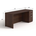 Office Desks & Workstations | Alera AE1NZK-S2472UF HRG 72 in. x 24 in. x 29 in. Seville Series Credenza with Right Pedestal - Mahogany image number 5
