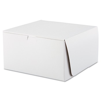 SCT SCH 0977 10 in. x 10 in. x 5.5 in. Paper One-Piece Non-Window Bakery Boxes - White (100/Carton)