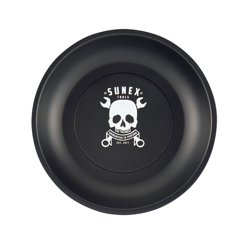 Automotive | Sunex HD 8810SKULL 3-1/4 in. Mighty Mag Round Magnetic Parts Tray with Skull Logo image number 0