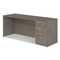 Office Desks & Workstations | Alera AE1NZK-S2472UF TOM 72 in. x 24 in. x 29 in. Seville Series Credenza with Right Pedestal - Walnut image number 2