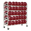 Utility Carts | Champion Sports FBHC 24 in. x 61 in. x 65 in. 176 lb Capacity 60 Helmet Football Cart - Chrome image number 0