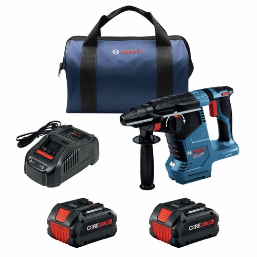 Rotary Hammers | Bosch GBH18V-24CK24 18V Bulldog Brushless Lithium-Ion 1 in. Cordless Connected SDS-Plus Rotary Hammer Kit with 2 Batteries (8 Ah) image number 0