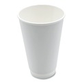 Cups and Lids | Boardwalk BWKDW16HCUP 16 oz. Double-Walled Paper Hot Cups - White (500/Carton) image number 1