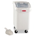 Food Trays, Containers, and Lids | Rubbermaid Commercial FG360288WHT 15.5 in. x 29.5 in. x 28 in. 26.18 gal. ProSave Mobile Plastic Ingredient Bin - White image number 1