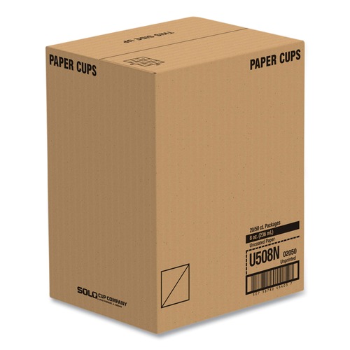 Labor Day Sale! Save $30 off $199! | SOLO U508N-02050 8 oz. Uncoated Hot Drink Paper Cups - White (1000/Carton) image number 0