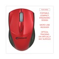 | Innovera IVR62204 2.4 GHz Frequency 30 ft. Wireless Range Left/Right Hand Use Mini Wireless Optical Mouse - Red/Black image number 8