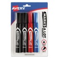 Office Jansan | Avery 07905 Broad Chisel Tip Regular Desk-Style MARKS A LOT Permanent Marker - Assorted Colors (4/Set) image number 0