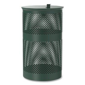 Furloo FLO1TG 13-Gallon Top Door Heavy-Duty Outdoor Pet Waste Trash Can with Lid - Green