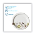 Bowls and Plates | Dixie UX7WS Pathways Soak-Proof Shield WiseSize 6.88 in. Paper Plates - Green/Burgundy (125/Pack) image number 2