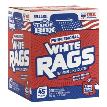 Sellars 1-Ply 9.8 x 12 TOOLBOX Rags - White (6/Carton)