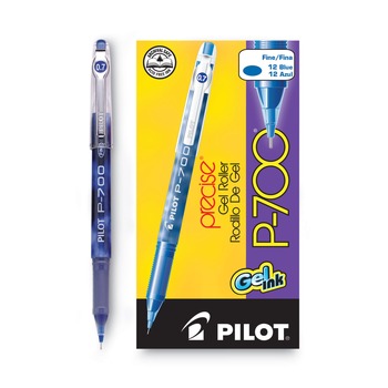 Pilot 38611 Precise P-700 Fine 0.7 mm Blue Ink Stick Gel Pen Set (1 Dozen)