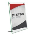 Office Jansan | Deflecto 799693 Letter Insert Superior Image Beveled Edge Sign Holder - Clear/Green-Tinted Edges image number 5