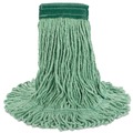 Mops | Boardwalk BWK502GNCT 5 in. Super Loop Cotton/Synthetic Fiber Wet Mop Head - Medium, Green (12/Carton) image number 0