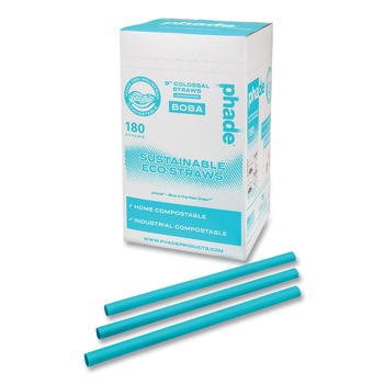 phade 9 in. Marine Biodegradable Boba Straws - Ocean Blue (720/Carton)