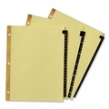 Office Jansan | Avery 11352 11 in. x 8.5 in. 31-Tab Preprinted Leather 1 to 31 Tab Dividers with Gold Reinforced Edge - Black/Buff (1-Set) image number 2