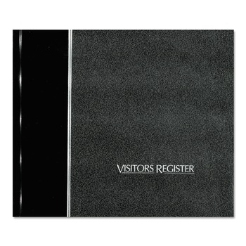 National 9.78 in. x 8.5 in. Sheets Hardcover Visitor Register Book - Black