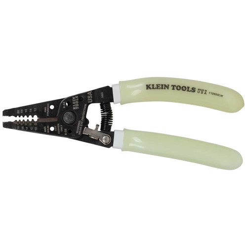 Cable and Wire Cutters | Klein Tools 11055GLW 7.4 in. High-Visibility Wire Stripper Cutter image number 0