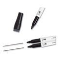 Art & Craft Paper | U Brands 2922U00-12 Medium Bullet Tip Medium Point Low-Odor Dry-Erase Markers with Erasers - Black (1 Dozen) image number 3