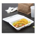 Food Trays, Containers, and Lids | Dart 205HT1 6.4 in. x 9.3 in. x 2.9 in. Foam Hinged Lid Containers - White (200/Carton) image number 5