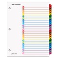 Bulk Savings Pricing 2 | Cardinal 60218 11 x 8.5 OneStep Printable Table of Contents and A to Z Dividers - White/Assorted Tabs (26/Set) image number 0
