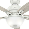Ceiling Fans | Hunter 52226 44 in. Donegan Fresh White Ceiling Fan with Light image number 6