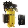 Presidents' Day Sale! Save $35 off $199 | EMAX ESP10V080V3PK E450 Series 10 HP 80 gal. Industrial Plus 2 Stage Pressure Lubricated 3-Phase 38 CFM @100 PSI Patented SILENT Air Compressor with 58 CFM Air Dryer image number 1