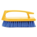 Cleaning Brushes | Rubbermaid Commercial FG648200COBLT 6 in. Iron-Shaped Scrub Brush - Yellow/Blue image number 2
