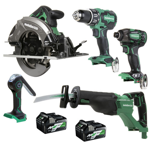 Combo Kits | Metabo HPT KC18DBFL2QDM MultiVolt 18V/36V Lithium-Ion Cordless 5-Piece Tool Combo Kit with 2 Batteries (2.5 Ah/5 Ah) image number 0