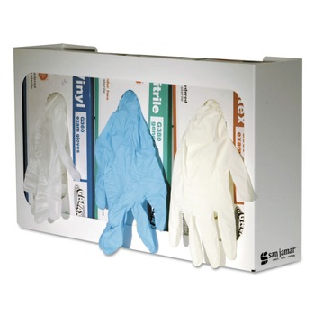 San Jamar 18 x 3.75 x 10 3 Box Steel White Enamel Disposable Glove Dispenser - White