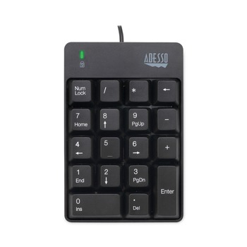 Adesso 18-Key Spill-Resistant Numeric Keypad - Black
