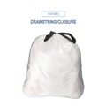 Trash Bags | Boardwalk BWK1DK100 13 Gallon 0.8 mil. Drawstring Kitchen Bags - White (50 Bags/Roll, 2 Rolls/Carton) image number 4