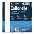 Toilet Paper | Cottonelle 55489 Ultra CleanCare 1-Ply Septic Safe Mega Rolls Strong Tissue Toilet Paper - White (48/Carton) image number 3