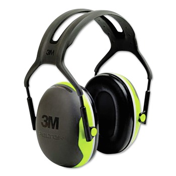 3M 27 dB NRR PELTOR X Series Earmuffs - Black/Chartreuse