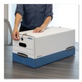 Office Jansan | Bankers Box 0070403 12.25 in. x 24.13 in. x 10.75 in. STOR/FILE Medium-Duty Strength Storage Boxes for Letter Files - White/Blue (4/Carton) image number 5