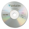 Office Electronics & Batteries | Verbatim 95155 700 MB/80 min 12x CD-RW Rewritable Disc - Silver (25/Pack) image number 1