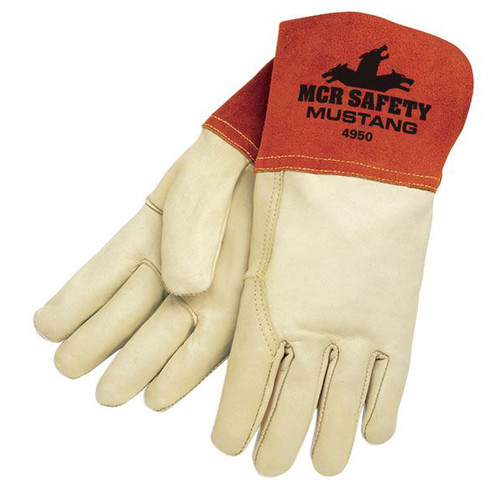 Office Jansan | MCR Safety 4950M Mustang Mig/Tig Welder Gloves - Medium, Tan (1-Dozen) image number 0