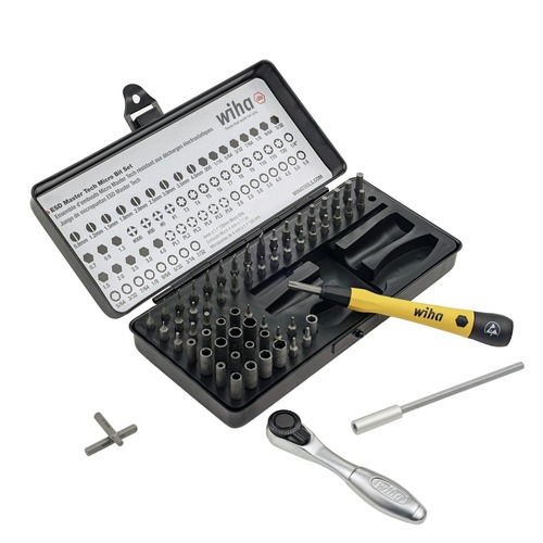 Hand Tool Sets | Wiha Tools 75965 65-Piece System 4 ESD Safe Master Technician's Ratchet and MicroBits Set image number 0