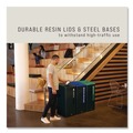 Trash & Waste Bins | Rubbermaid Commercial 2078980 Sustain 23 gal Metal/Plastic Decorative Refuse with Recycling Lid - Black/Blue image number 5