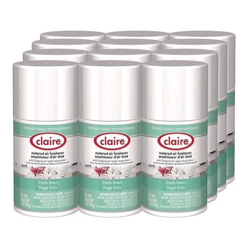 Bulk Savings Pricing 3 | Claire 1000003942 11 oz. Aerosol Spray Metered Air Freshener - Fresh Linen (12/Carton) image number 0