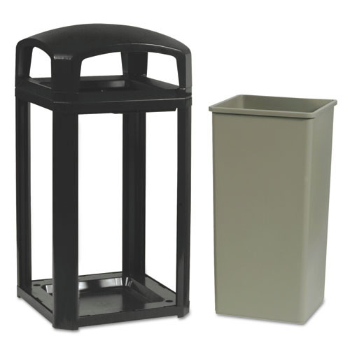 Trash & Waste Bins | Rubbermaid Commercial FG397500SBLE Landmark 50 Gallon Sable Plastic Classic Dome Top Container image number 0