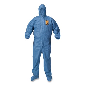 BIB OVERALLS | KleenGuard KCC 45355 A65 Flame-Resistant Hood and Boot Coveralls - 2XL, Blue (25/Carton)